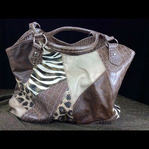 Animal block print purse.